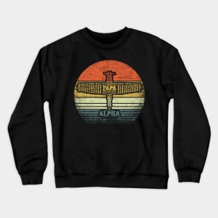 Vintage Aviation Alphabet Sunrise For Pilots Crewneck Sweatshirt